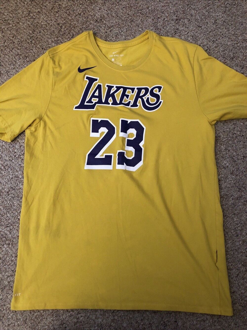 Nike LeBron James 23 Los Angeles Lakers Name T-Shirt Men's Size XL Dri Fit NBA